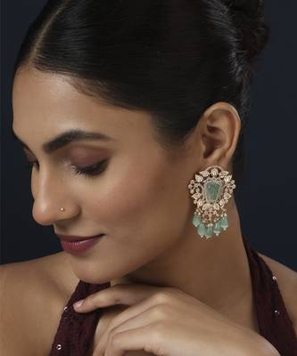 Gold kundan earring 1