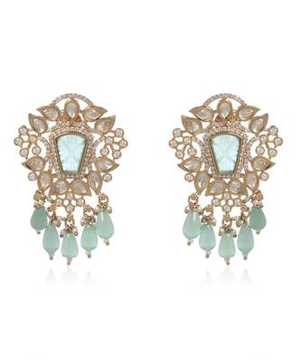Gold kundan earring 2