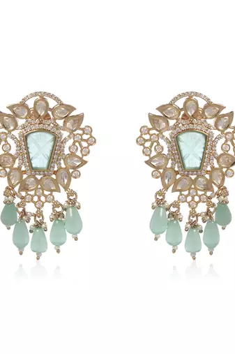 Gold kundan earring