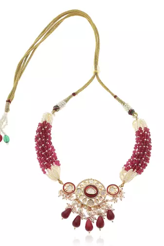 Red kundan necklace set