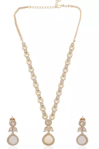 White kundan necklace set