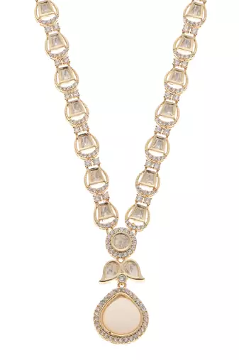 White kundan necklace set