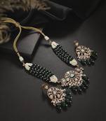 Green kundan necklace set
