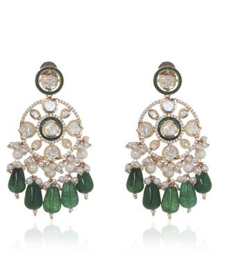 Green kundan necklace set 5