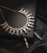 Pink kundan necklace set
