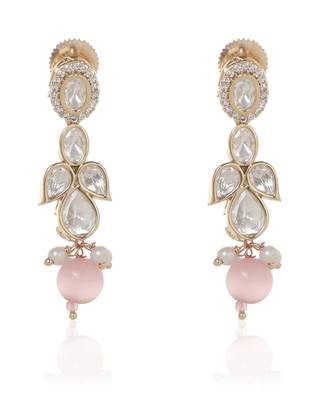 Pink kundan necklace set 3