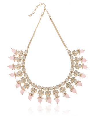 Pink kundan necklace set 4
