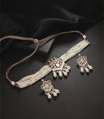 White kundan necklace set