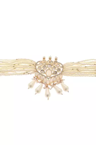 White kundan necklace set