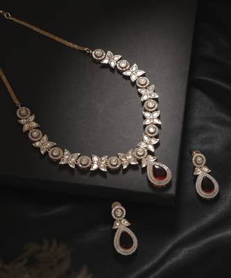 Red kundan necklace set 1