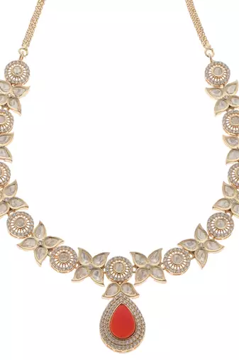 Red kundan necklace set