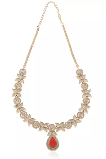 Red kundan necklace set