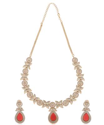 Red kundan necklace set 5
