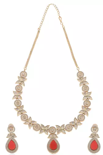 Red kundan necklace set