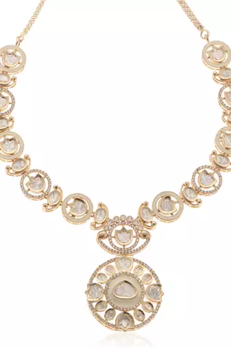 White kundan necklace set