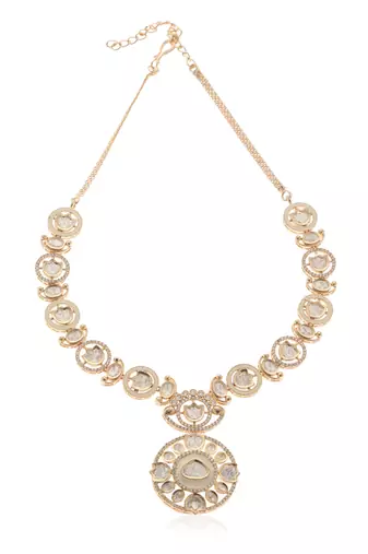 White kundan necklace set