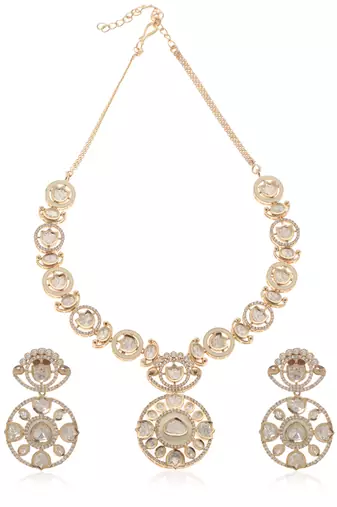 White kundan necklace set