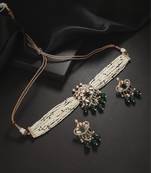 Green kundan necklace set