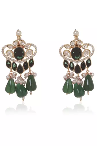 Green kundan necklace set