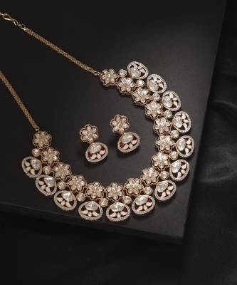 Red kundan necklace set 1