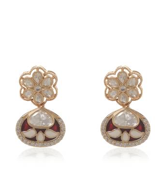 Red kundan necklace set 3