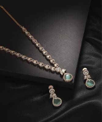 Gold kundan necklace set 1