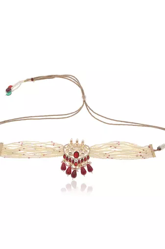 Red kundan necklace set