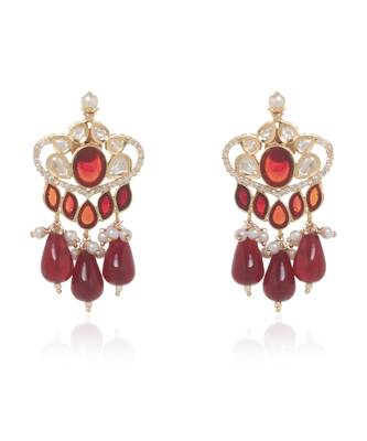 Red kundan necklace set 4