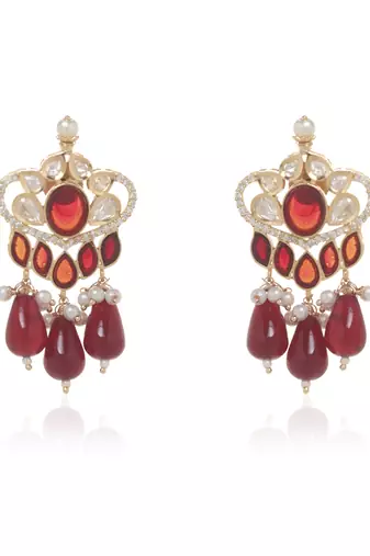 Red kundan necklace set