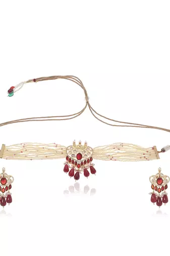 Red kundan necklace set