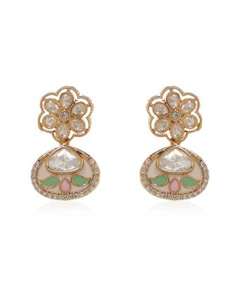 Green kundan necklace set 3