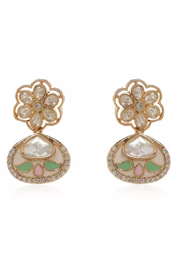 Green kundan necklace set