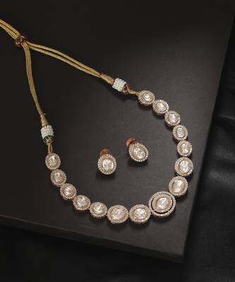 Gold kundan necklace set 1