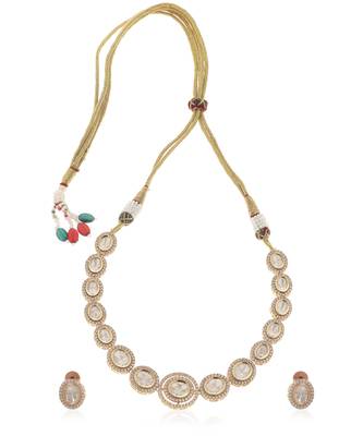 Gold kundan necklace set 5