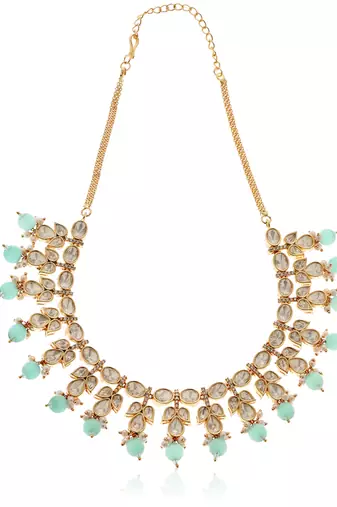 Gold kundan necklace set
