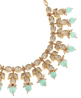 Gold kundan necklace set 4