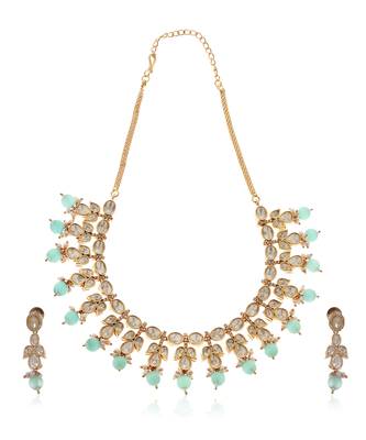 Gold kundan necklace set 5