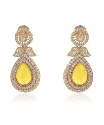 Yellow kundan necklace set 3