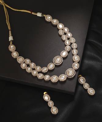 Gold kundan necklace set 1
