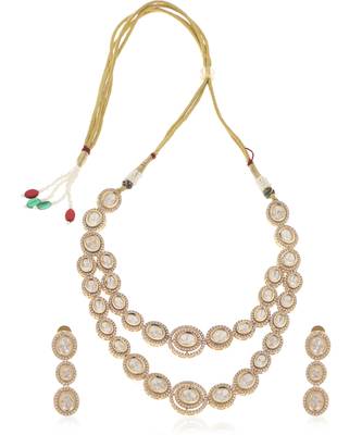 Gold kundan necklace set 4