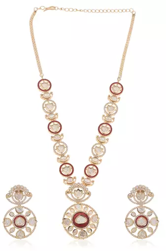 Red kundan necklace set