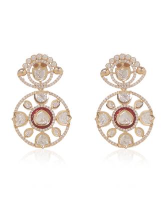 Red kundan necklace set 3
