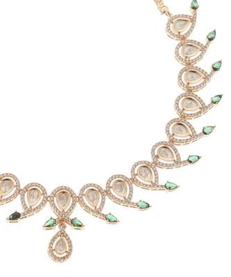 Green kundan necklace set 2