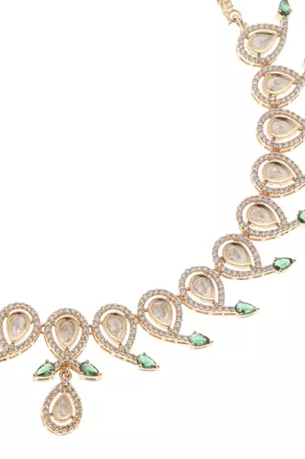 Green kundan necklace set