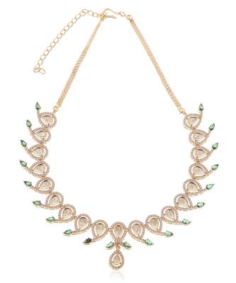 Green kundan necklace set 4