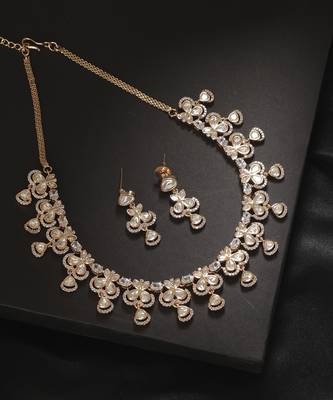 Gold kundan necklace set 1