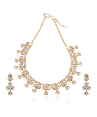Gold kundan necklace set 5