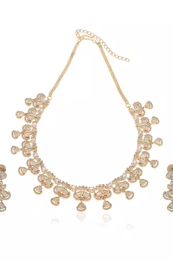 Gold kundan necklace set