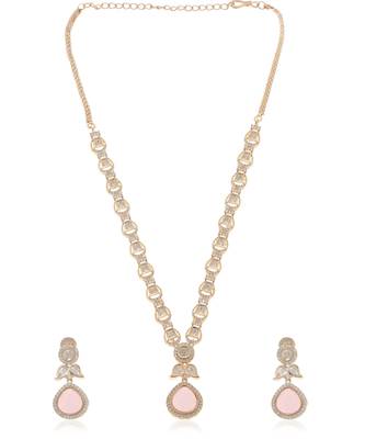 Pink kundan necklace set 2