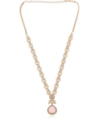 Pink kundan necklace set 3
